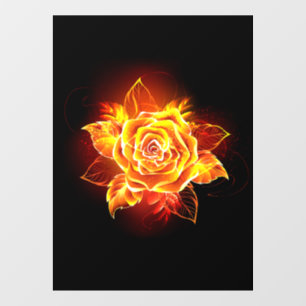 Rose des blühenden Feuers Fensteraufkleber