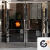 Rose des blühenden Feuers Fensteraufkleber (Büro Tür)