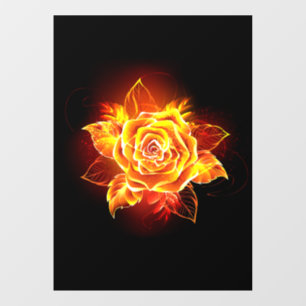 Rose des blühenden Feuers Fensteraufkleber