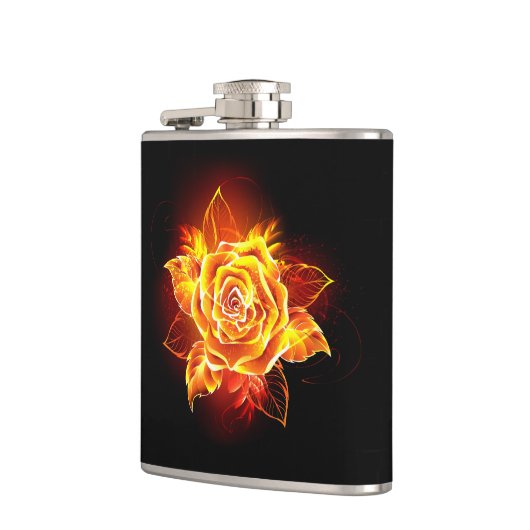 Rose des blühenden Feuers Flachmann (Links)