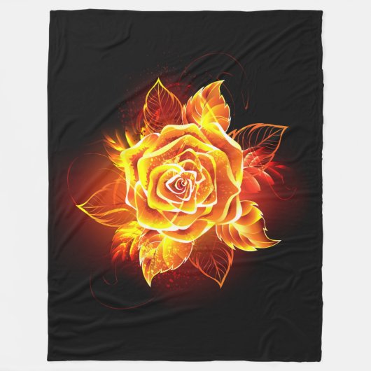 Rose des blühenden Feuers Fleecedecke (Vorderseite)