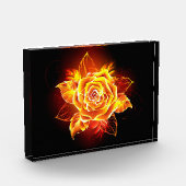 Rose des blühenden Feuers Fotoblock (Links)