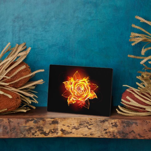 Rose des blühenden Feuers Fotoplatte (Seite)