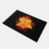 Rose des blühenden Feuers Fußmatte (Schrägansicht)