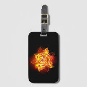 Rose des blühenden Feuers Gepäckanhänger (Vorderseite Vertikal)