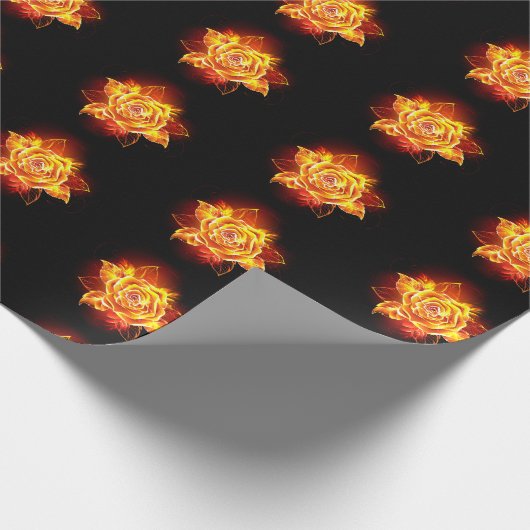 Rose des blühenden Feuers Geschenkpapier (Ecke)