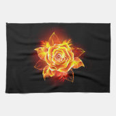 Rose des blühenden Feuers Geschirrtuch (Horizontal)