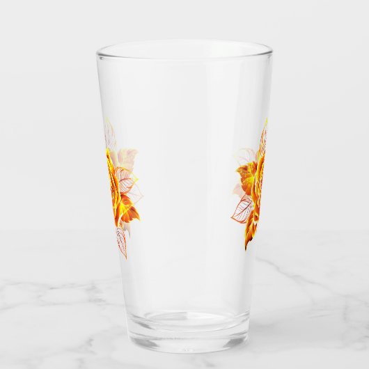 Rose des blühenden Feuers Glas (Rechts)