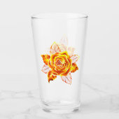 Rose des blühenden Feuers Glas (Vorderseite)