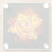 Rose des blühenden Feuers Glasuntersetzer (Rückseite)