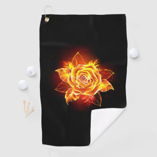 Rose des blühenden Feuers Golfhandtuch (Insitu)