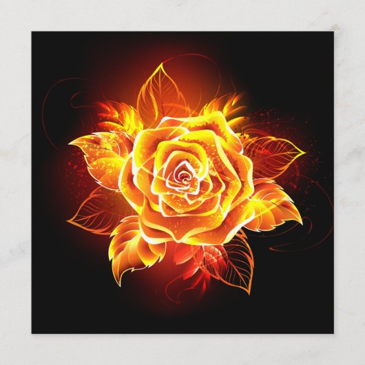 Rose des blühenden Feuers Hinweiskarte (Vorderseite)