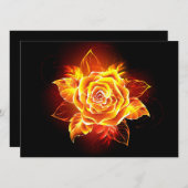 Rose des blühenden Feuers Hinweiskarte (Vorne/Hinten)