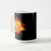 Rose des blühenden Feuers Kaffeetasse (Vorderseite Links)