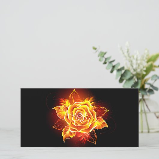 Rose des blühenden Feuers Karte (Stehend Vorderseite)