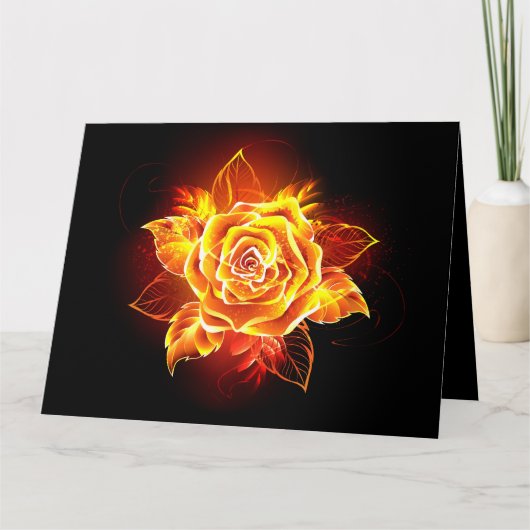 Rose des blühenden Feuers Karte (Vorderseite)