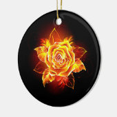 Rose des blühenden Feuers Keramik Ornament (Links)