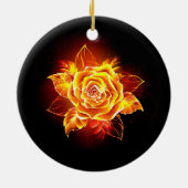 Rose des blühenden Feuers Keramik Ornament (Hinten)