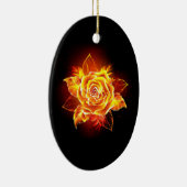Rose des blühenden Feuers Keramik Ornament (Rechts)