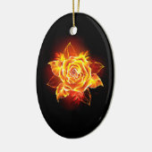Rose des blühenden Feuers Keramik Ornament (Links)