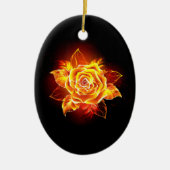 Rose des blühenden Feuers Keramik Ornament (Vorne)