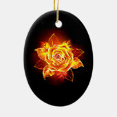 Rose des blühenden Feuers Keramik Ornament (Hinten)
