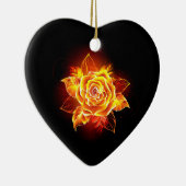 Rose des blühenden Feuers Keramik Ornament (Rechts)