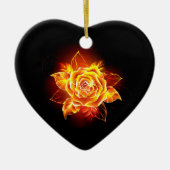 Rose des blühenden Feuers Keramik Ornament (Vorne)