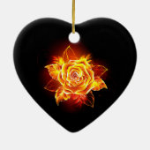 Rose des blühenden Feuers Keramik Ornament (Hinten)