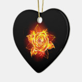 Rose des blühenden Feuers Keramik Ornament (Links)