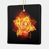 Rose des blühenden Feuers Keramikornament (Links)