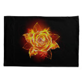 Rose des blühenden Feuers Kissenbezug (Rückseite-Links)