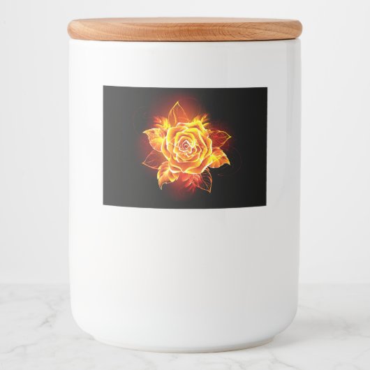 Rose des blühenden Feuers Lebensmitteletikett (Vorderseite)