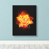 Rose des blühenden Feuers Leinwanddruck (Insitu (Holzboden))