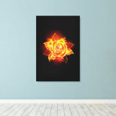 Rose des blühenden Feuers Leinwanddruck (Insitu (Holzboden))