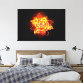 Rose des blühenden Feuers Leinwanddruck (Insitu (Schlafzimmer))