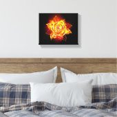 Rose des blühenden Feuers Leinwanddruck (Insitu (Schlafzimmer))