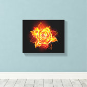 Rose des blühenden Feuers Leinwanddruck (Insitu (Holzboden))
