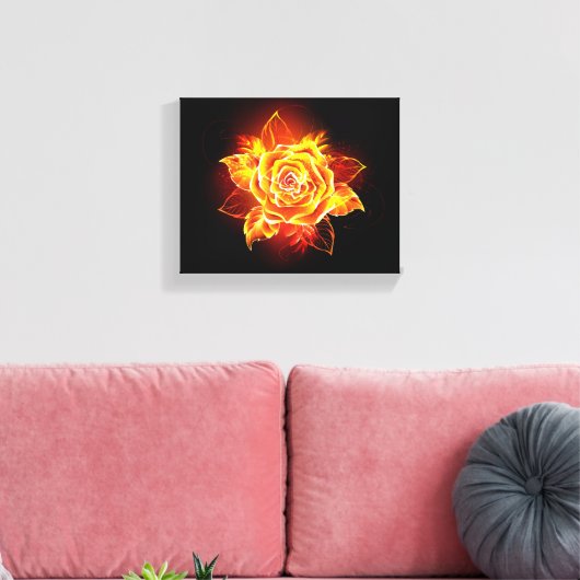 Rose des blühenden Feuers Leinwanddruck (Insitu (Wohnzimmer))