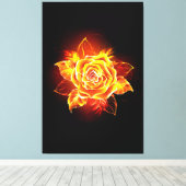 Rose des blühenden Feuers Leinwanddruck (Insitu (Holzboden))