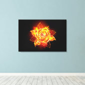 Rose des blühenden Feuers Leinwanddruck (Insitu (Holzboden))
