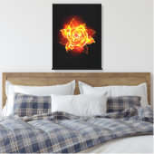 Rose des blühenden Feuers Leinwanddruck (Insitu (Schlafzimmer))