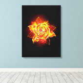 Rose des blühenden Feuers Leinwanddruck (Insitu (Holzboden))
