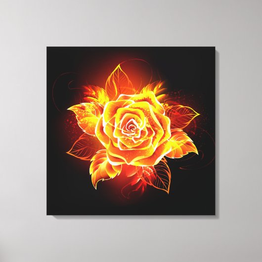 Rose des blühenden Feuers Leinwanddruck (Vorderseite)
