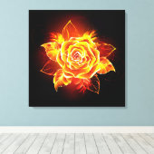 Rose des blühenden Feuers Leinwanddruck (Insitu (Holzboden))