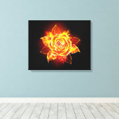Rose des blühenden Feuers Leinwanddruck (Insitu (Holzboden))