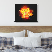 Rose des blühenden Feuers Leinwanddruck (Insitu (Schlafzimmer))