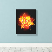 Rose des blühenden Feuers Leinwanddruck (Insitu (Holzboden))