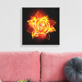 Rose des blühenden Feuers Leinwanddruck (Insitu (Wohnzimmer))