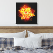 Rose des blühenden Feuers Leinwanddruck (Insitu (Schlafzimmer))